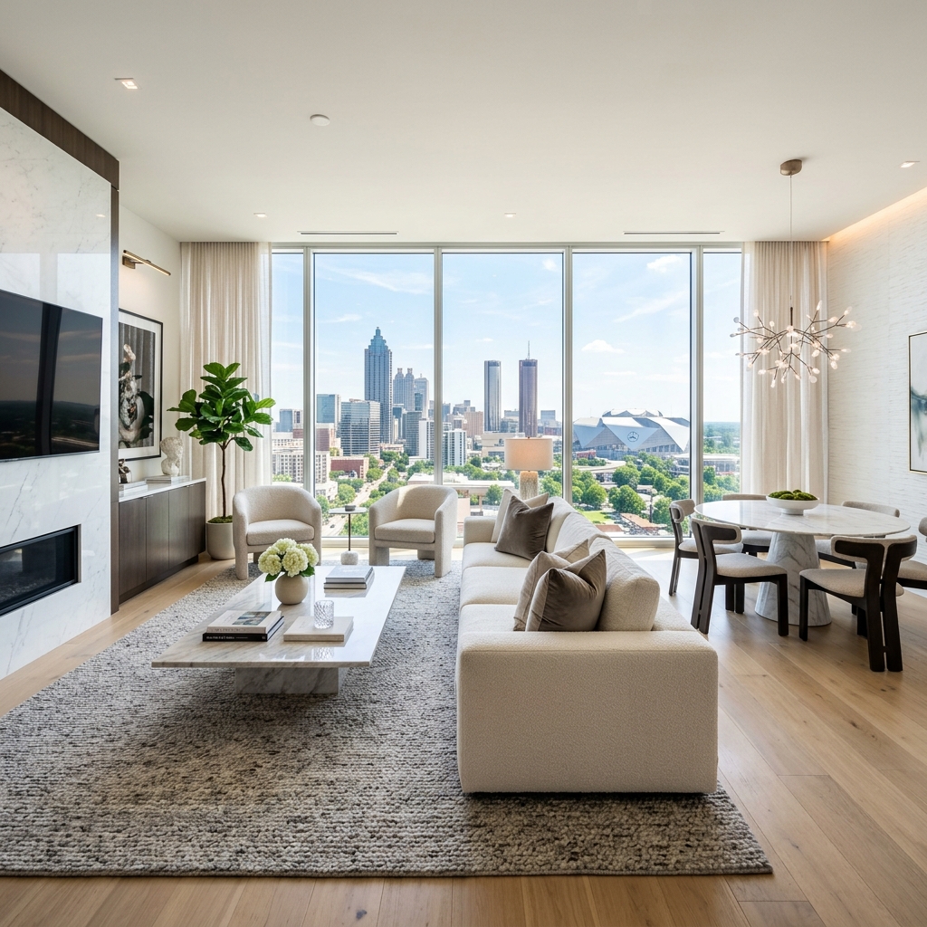 Atlanta skyline condo interior